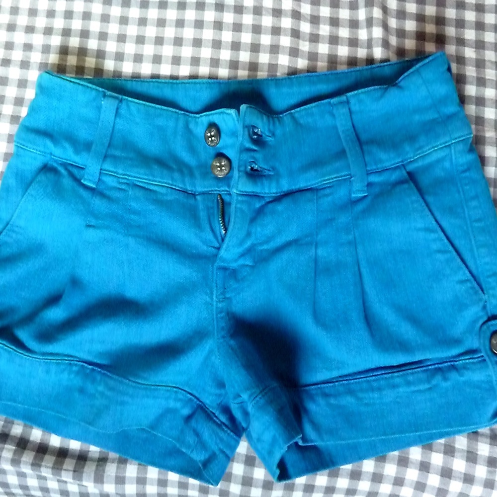 Freedom of Choice Teal Denim Shorts Size 26
